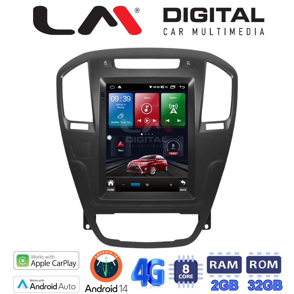 LM Digital - LM TR8114BR GPS Οθόνη OEM Multimedia τυπου Tesla 9,7inch Opel Insignia (CarPlay/AndroidAuto/BT/GPS/WIFI/GPRS)