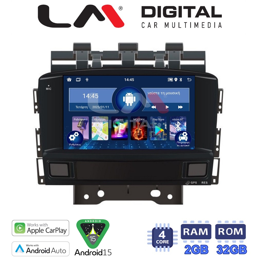 LM Digital - LM V4072 GPS Οθόνη OEM Multimedia Αυτοκινήτου για OPEL ASTRA J  2011 > 2015 (CarPlay/AndroidAuto/BT/GPS/WIFI)