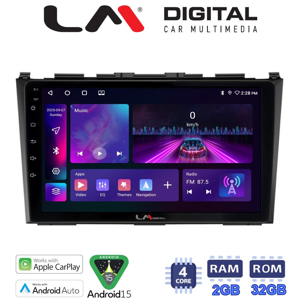 LM Digital - LM ZA4009 GPS Οθόνη OEM Multimedia Αυτοκινήτου για HONDA CRV 2005>2012 (CarPlay/AndroidAuto/BT/GPS/WIFI/GPRS)