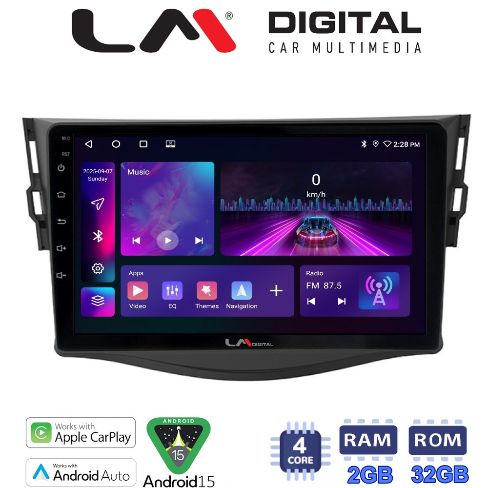 LM Digital - LM ZA4018 GPS Οθόνη OEM Multimedia Αυτοκινήτου για TOYOTA RAV4 2006 > 2012 (CarPlay/AndroidAuto/BT/GPS/WIFI/GPRS)