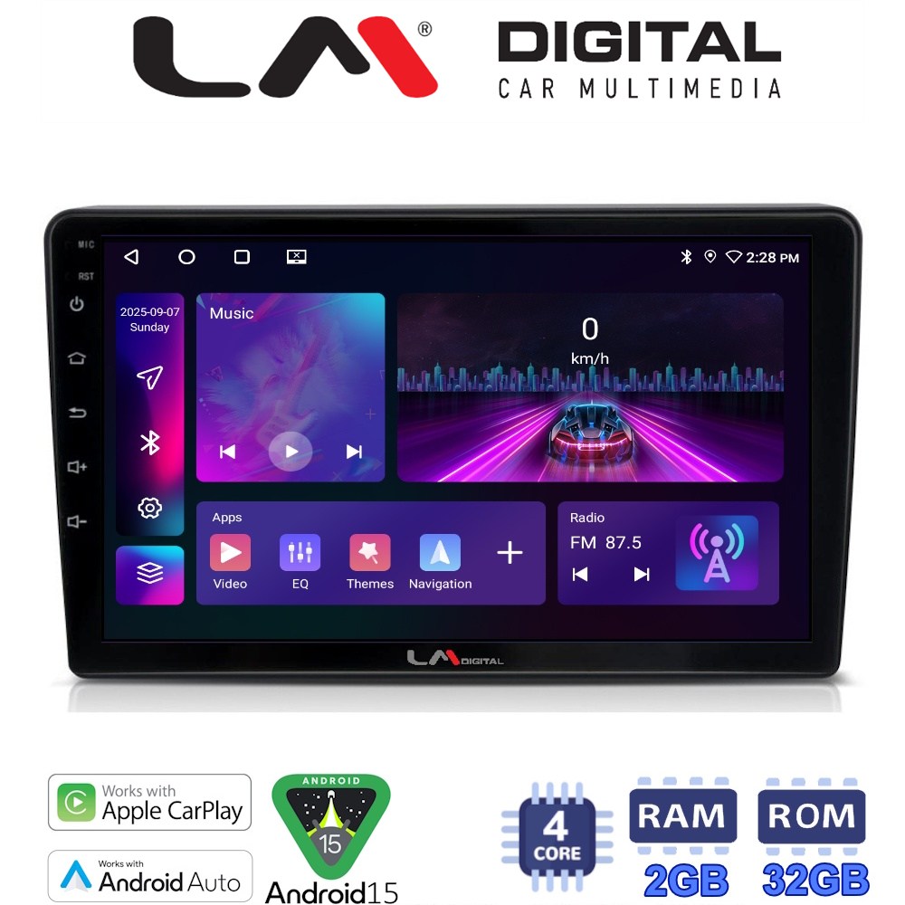 LM Digital - LM ZA4019 GPS Οθόνη OEM Multimedia Αυτοκινήτου για Opel AstraH, CorsaD, Suzuki Ignis (CarPlay/AndroidAuto/BT/GPS/WIFI/GPRS)