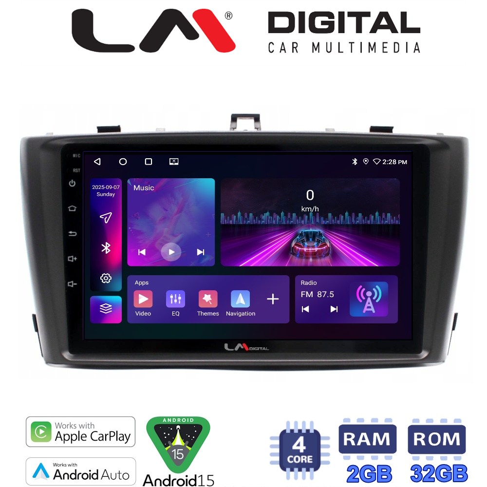 LM Digital - LM ZA4027B GPS Οθόνη OEM Multimedia Αυτοκινήτου για 0 (CarPlay/AndroidAuto/BT/GPS/WIFI/GPRS)