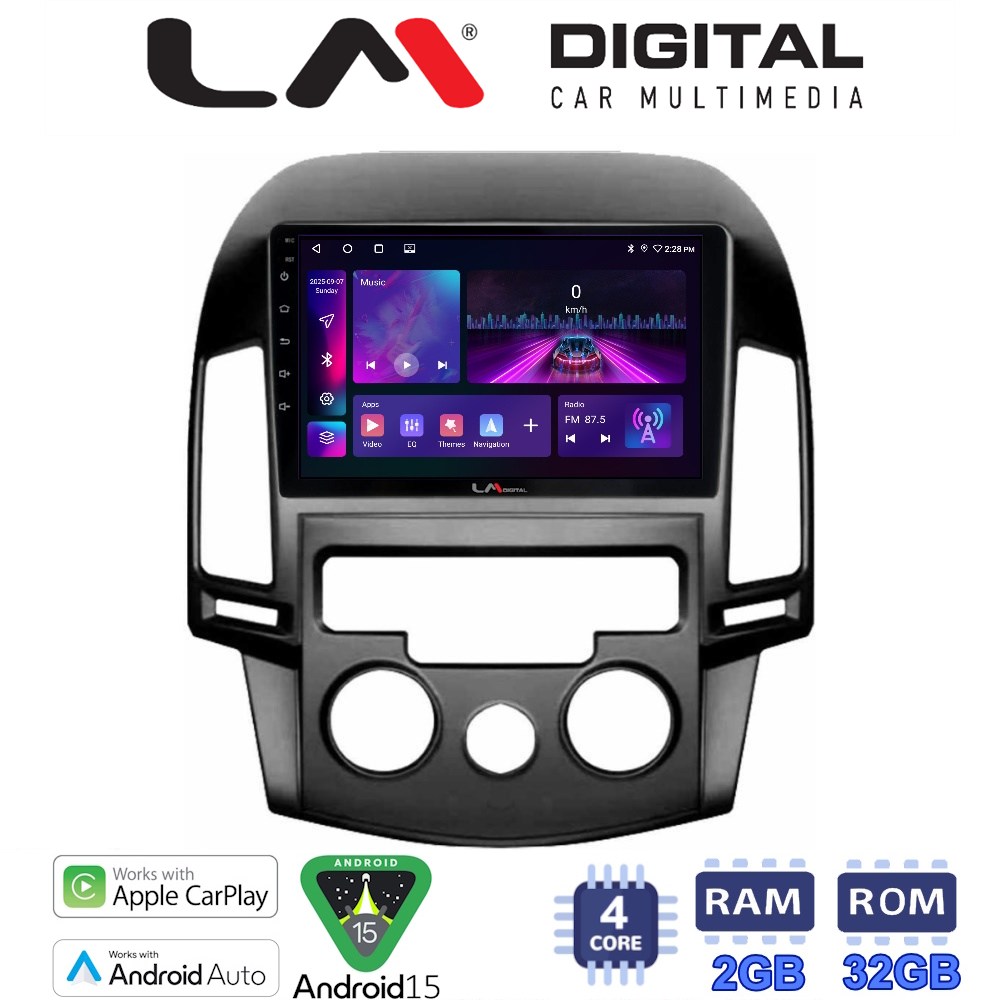 LM Digital - LM ZA4043AC GPS Οθόνη OEM Multimedia Αυτοκινήτου για HYUNDAI i30 2007-2012  (CarPlay/AndroidAuto/BT/GPS/WIFI/GPRS)