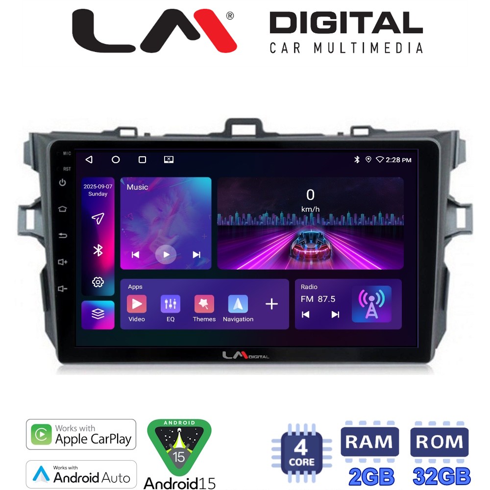LM Digital - LM ZA4063 GPS Οθόνη OEM Multimedia Αυτοκινήτου για TOYOTA COROLLA 2006>2012  (CarPlay/AndroidAuto/BT/GPS/WIFI/GPRS)