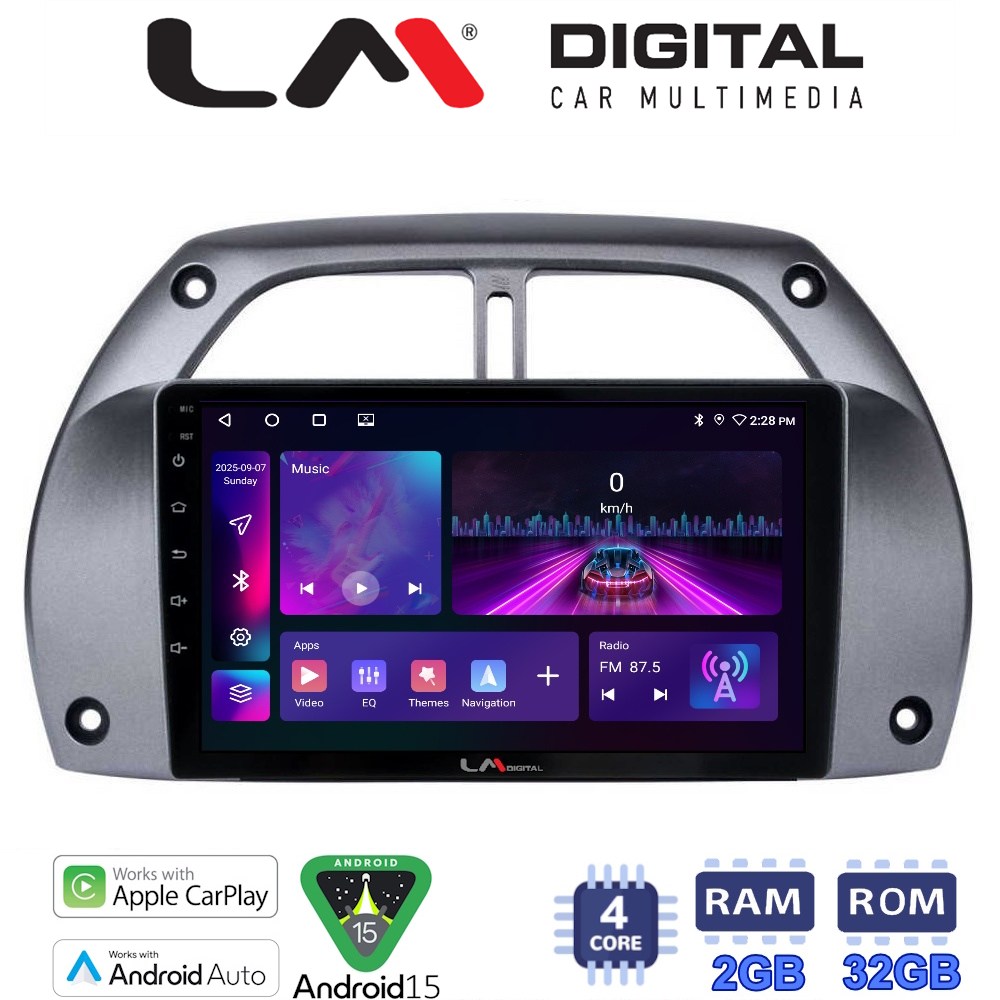 LM Digital - LM ZA4071 GPS Οθόνη OEM Multimedia Αυτοκινήτου για Toyota Rav 4 2001 > 2006 (CarPlay/AndroidAuto/BT/GPS/WIFI/GPRS)