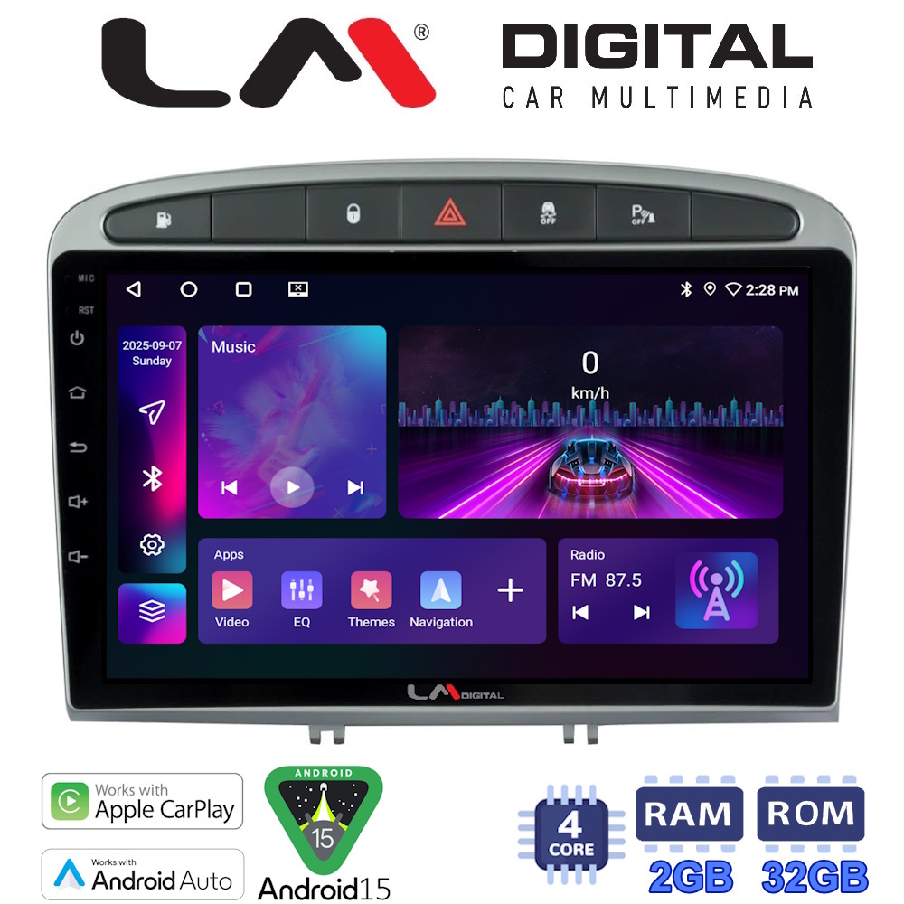 LM Digital - LM ZA4083S GPS Οθόνη OEM Multimedia Αυτοκινήτου για 0 (CarPlay/AndroidAuto/BT/GPS/WIFI/GPRS)