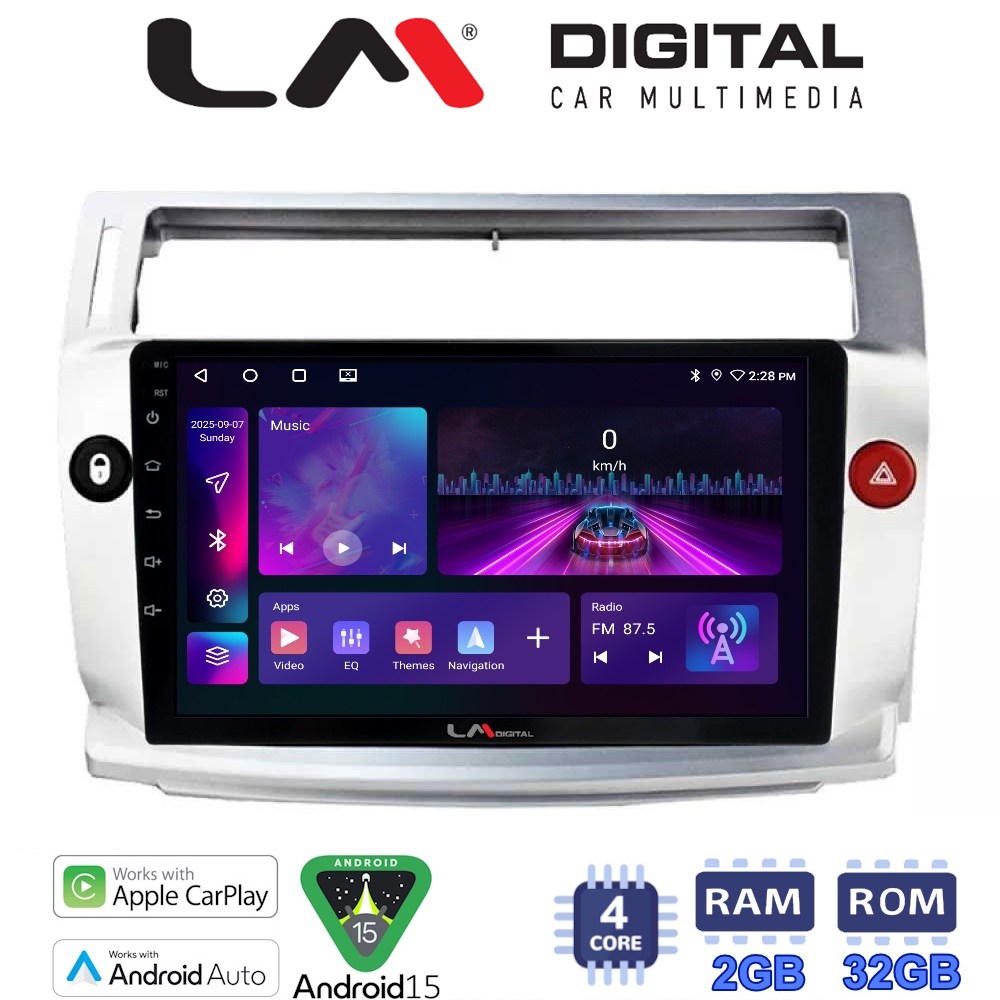 LM Digital - LM ZA4088 GPS Οθόνη OEM Multimedia Αυτοκινήτου για CITROEN C4 2004 > 2011 (CarPlay/AndroidAuto/BT/GPS/WIFI/GPRS)