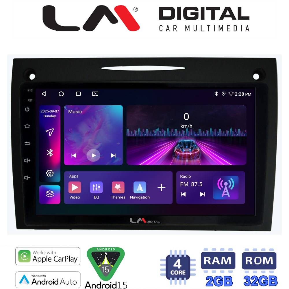 LM Digital - LM ZA4096 GPS Οθόνη OEM Multimedia Αυτοκινήτου για Mercedes SLK (W171) (CarPlay/AndroidAuto/BT/GPS/WIFI/GPRS)