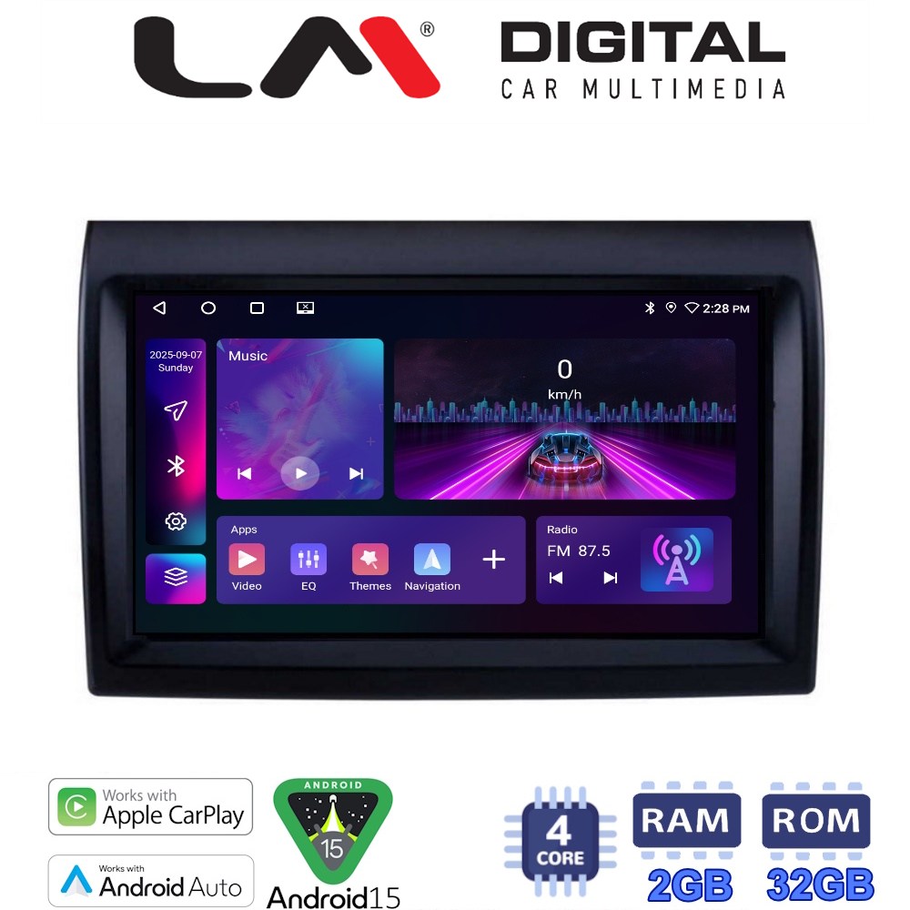 LM Digital - LM ZA4193 GPS Οθόνη OEM Multimedia Αυτοκινήτου για DUCATO, BOXER, JUMBER  (CarPlay/AndroidAuto/BT/GPS/WIFI/GPRS)