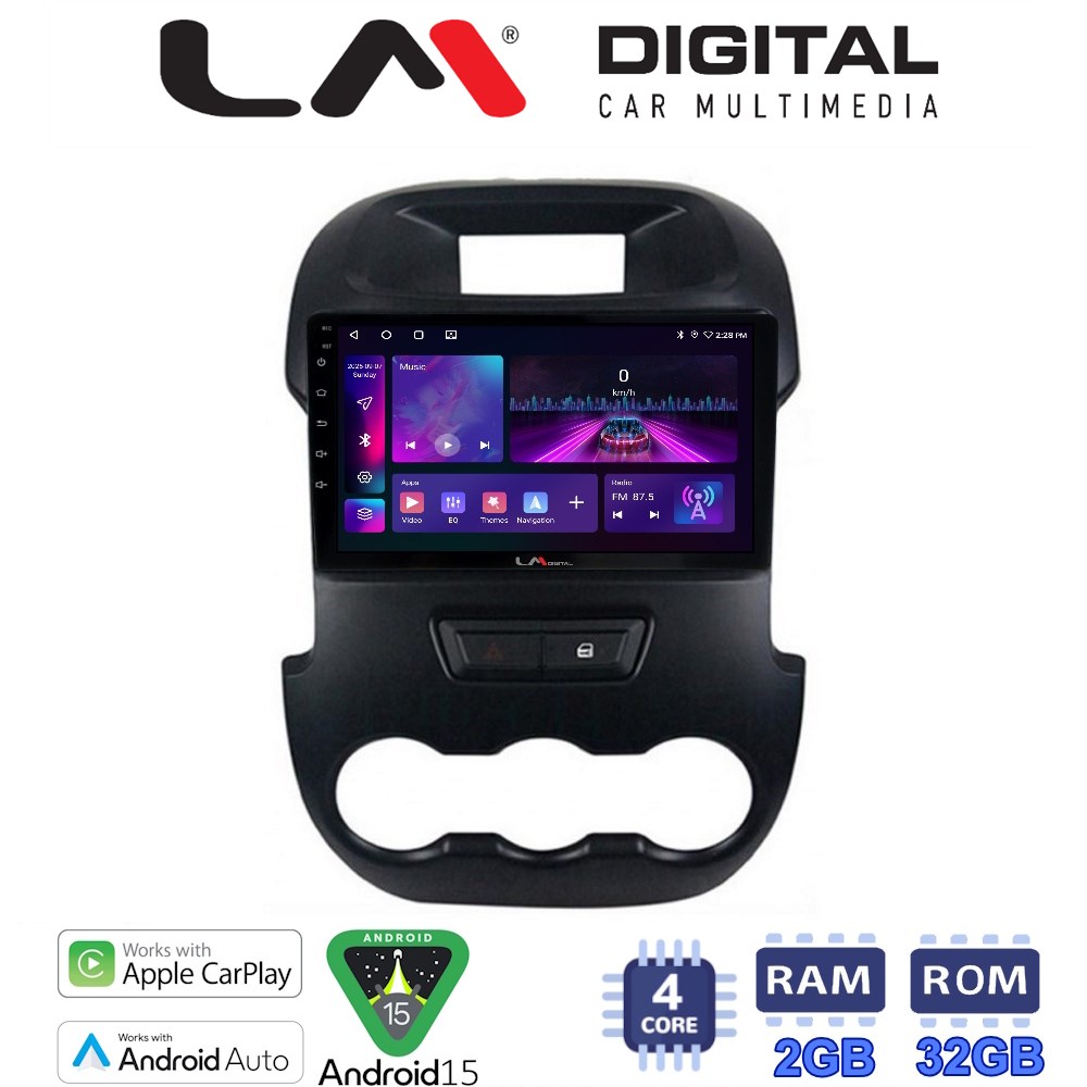 LM Digital - LM ZA4245 GPS Οθόνη OEM Multimedia Αυτοκινήτου για FORD RANGER 2011> 2015 (CarPlay/AndroidAuto/BT/GPS/WIFI/GPRS)