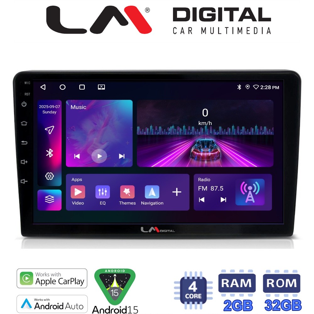 LM Digital - LM ZA4254B GPS Οθόνη OEM Multimedia Αυτοκινήτου για Toyota Yaris 2012 > 2015 (CarPlay/AndroidAuto/BT/GPS/WIFI/GPRS)