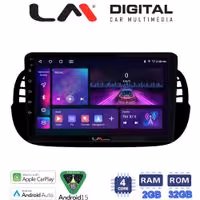 LM Digital - LM ZA4315B GPS Οθόνη OEM Multimedia Αυτοκινήτου για Fiat 500 2007 > 2016 (CarPlay/AndroidAuto/BT/GPS/WIFI/GPRS)