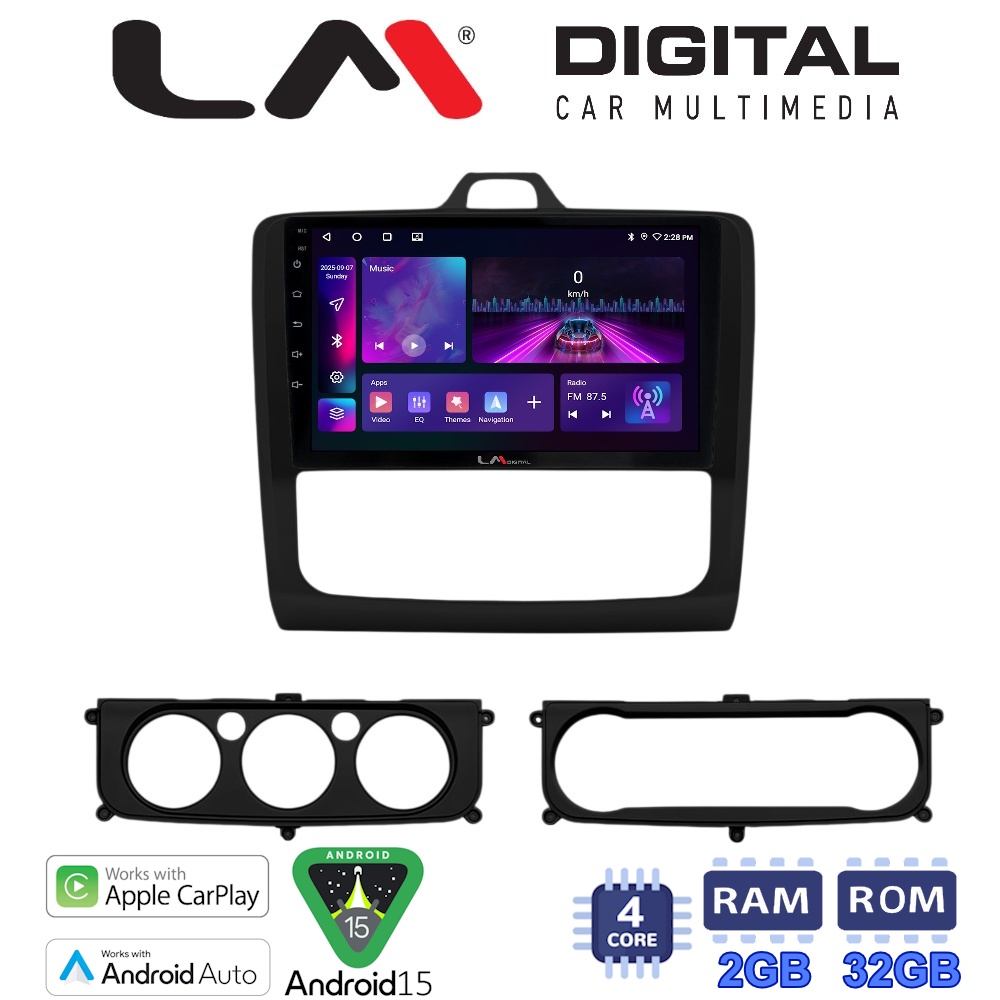 LM Digital - LM ZA4329B GPS Οθόνη OEM Multimedia Αυτοκινήτου για Ford Focus 2004 > 2012 (CarPlay/AndroidAuto/BT/GPS/WIFI)