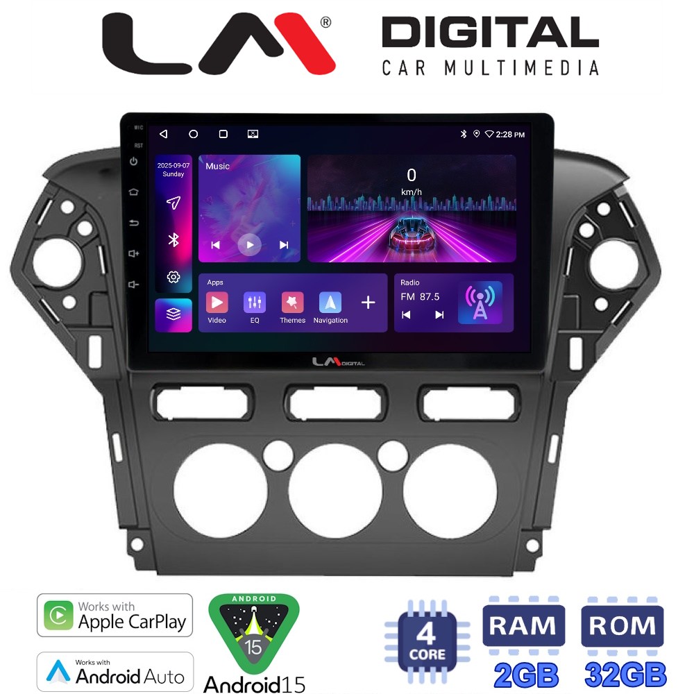 LM Digital - LM ZA4368 GPS Οθόνη OEM Multimedia Αυτοκινήτου για FORD MONDEO 2010 > 2013 (CarPlay/AndroidAuto/BT/GPS/WIFI/GPRS)