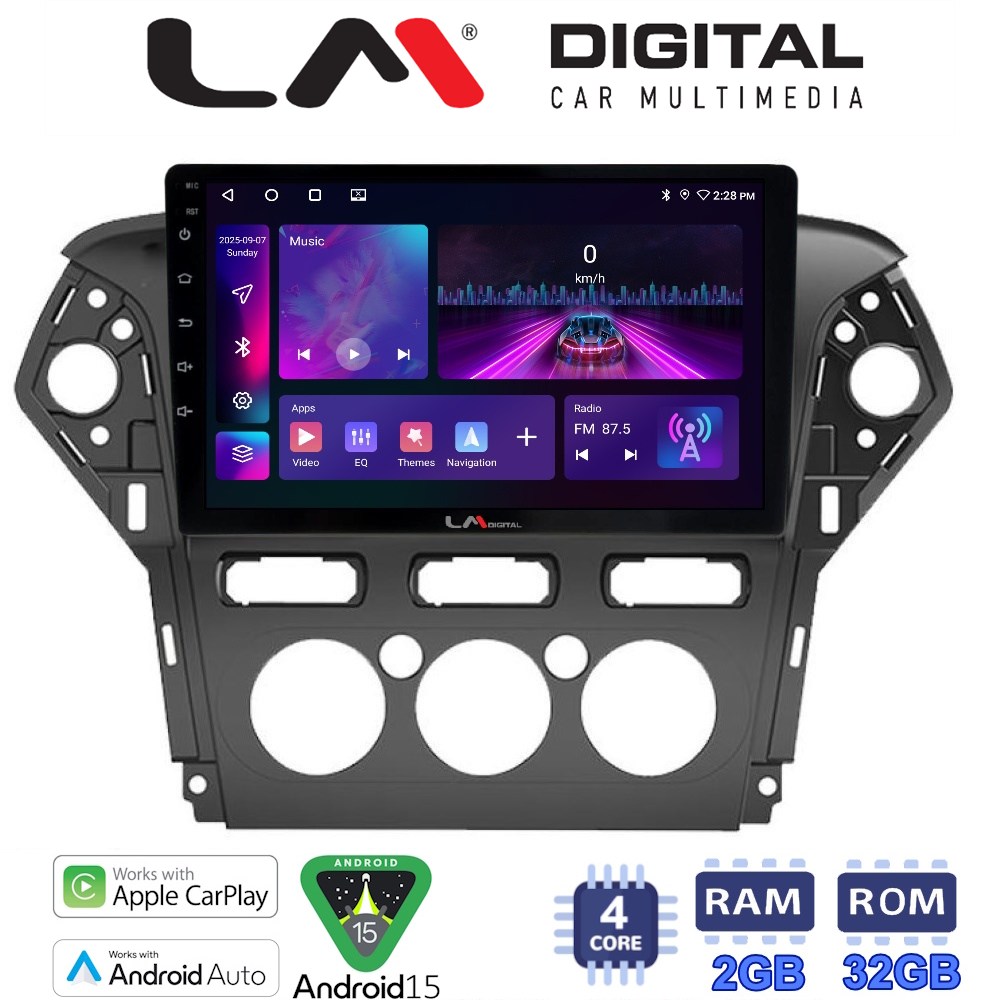 LM Digital - LM ZA4368C GPS Οθόνη OEM Multimedia Αυτοκινήτου για FORD MONDEO 2010 > 2013 (CarPlay/AndroidAuto/BT/GPS/WIFI/GPRS)