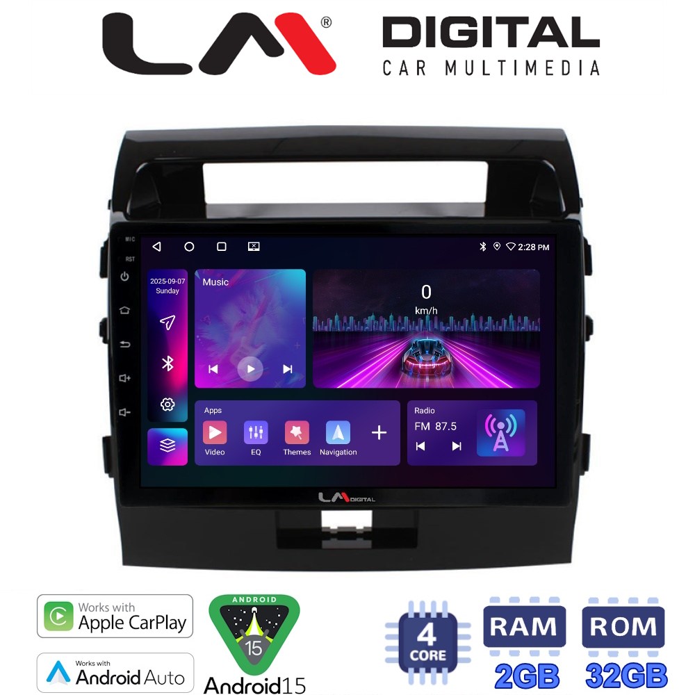 LM Digital - LM ZA4383 GPS Οθόνη OEM Multimedia Αυτοκινήτου για TOYOTA LANDCRUISER 2008>2015&nbsp;  (CarPlay/AndroidAuto/BT/GPS/WIFI/GPRS)