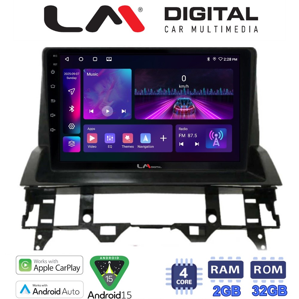 LM Digital - LM ZA4437 GPS Οθόνη OEM Multimedia Αυτοκινήτου για MAZDA 6 2002 > 2005 (CarPlay/AndroidAuto/BT/GPS/WIFI/GPRS)