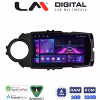LM Digital - LM ZA4454B GPS Οθόνη OEM Multimedia Αυτοκινήτου για Toyota Yaris 2015 > 2019 (CarPlay/AndroidAuto/BT/GPS/WIFI/GPRS)