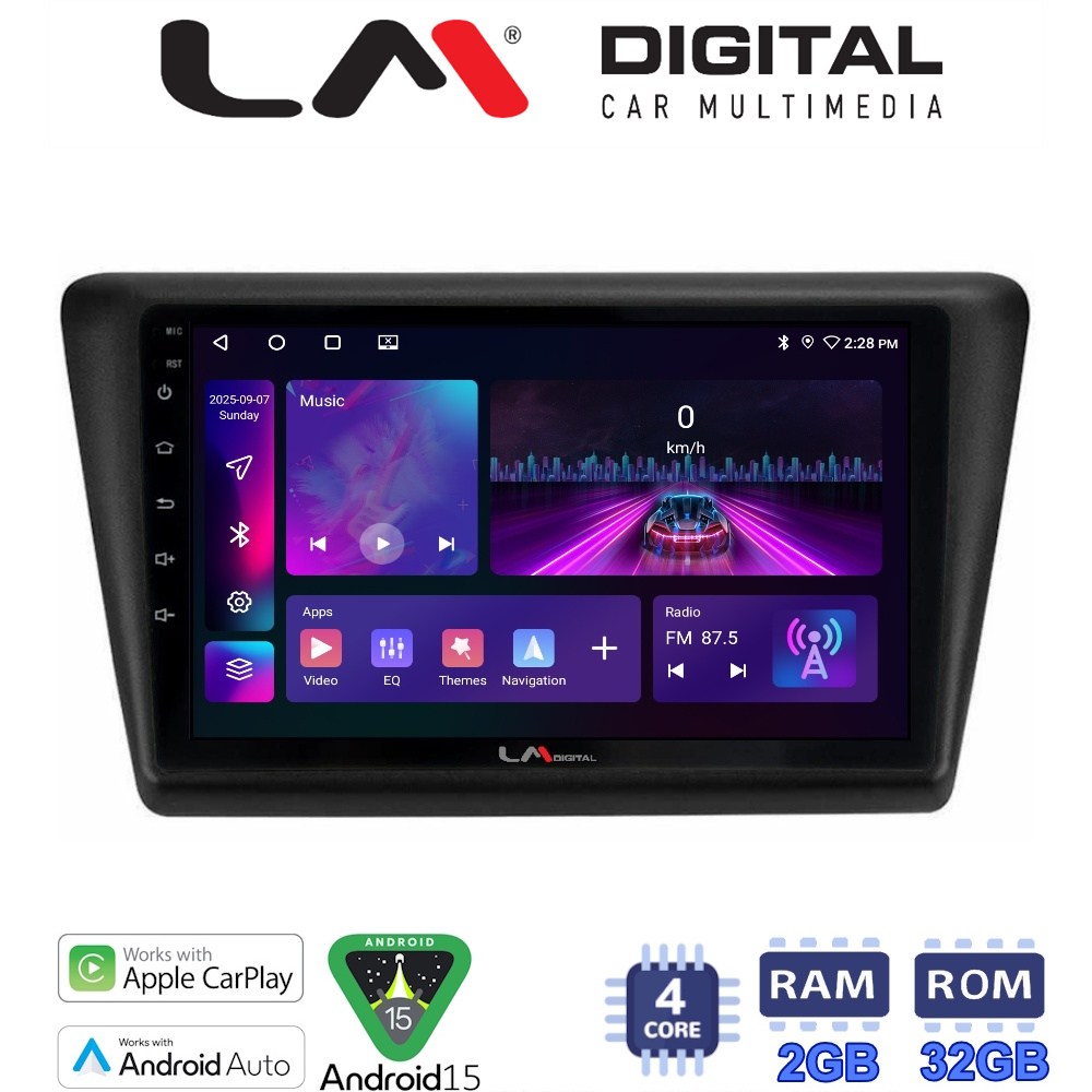 LM Digital - LM ZA4487 GPS Οθόνη OEM Multimedia Αυτοκινήτου για Skoda Rapid 2013-2017 (CarPlay/AndroidAuto/BT/GPS/WIFI/GPRS)