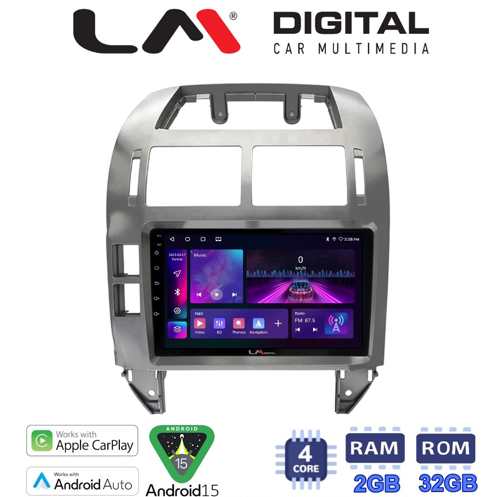 LM Digital - LM ZA4582S GPS Οθόνη OEM Multimedia Αυτοκινήτου για VW Polo 2002 > 2009 (CarPlay/AndroidAuto/BT/GPS/WIFI/GPRS)