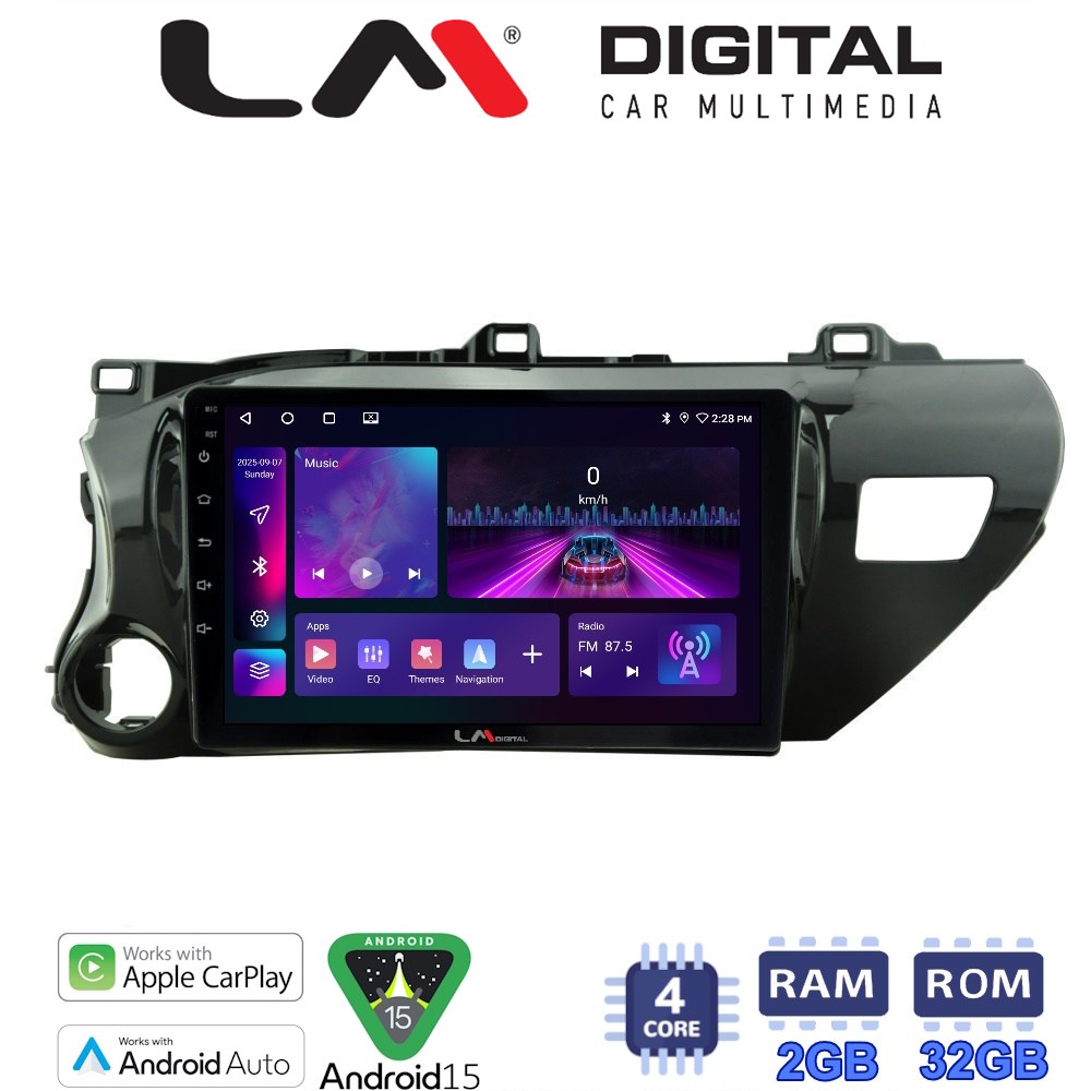 LM Digital - LM ZA4588 GPS Οθόνη OEM Multimedia Αυτοκινήτου για TOYOTA HILUX 2017>   (CarPlay/AndroidAuto/BT/GPS/WIFI/GPRS)