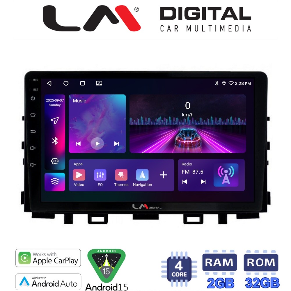 LM Digital - LM ZA4625 GPS Οθόνη OEM Multimedia Αυτοκινήτου για KIA RIO & STONIC 2017> (CarPlay/AndroidAuto/BT/GPS/WIFI/GPRS)