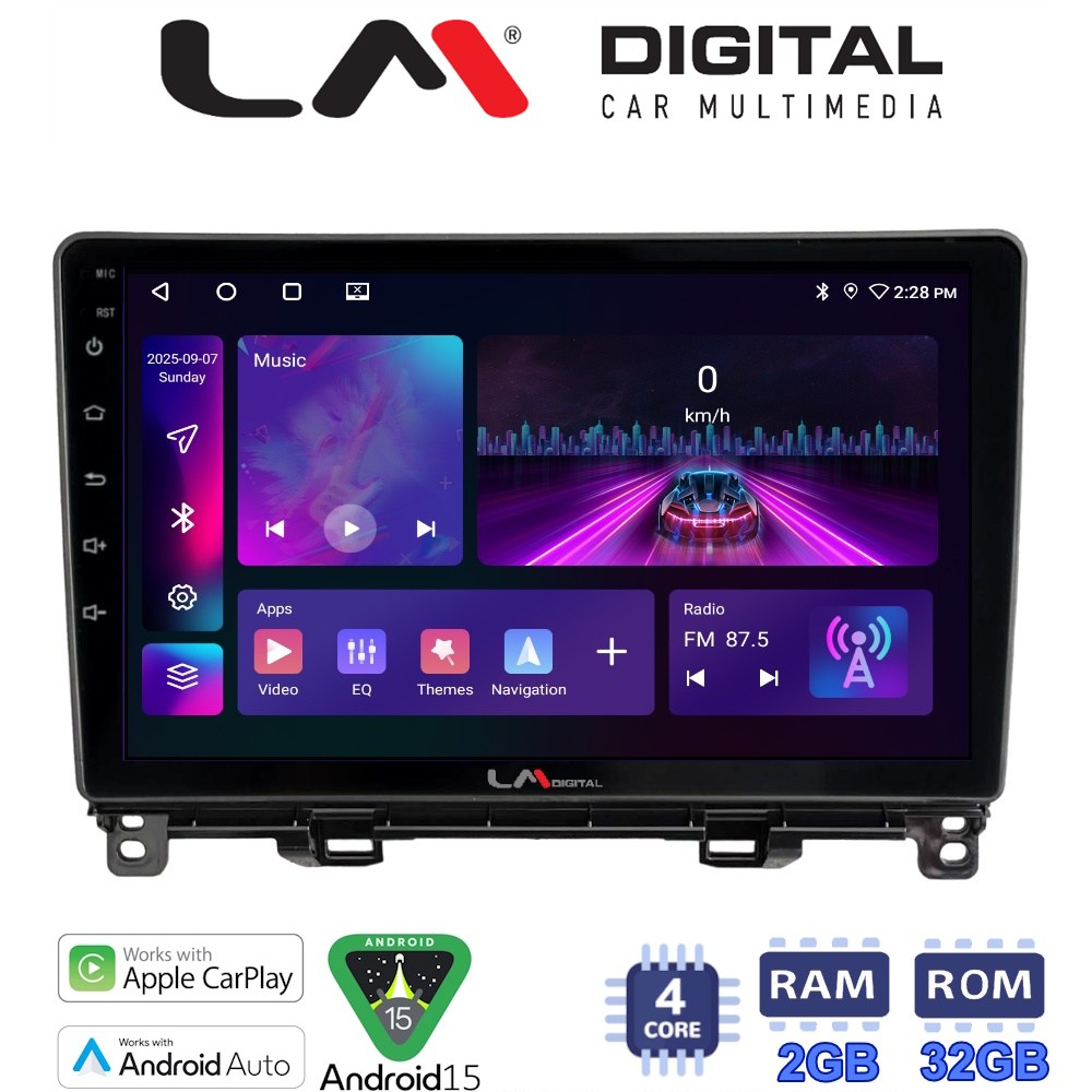LM Digital - LM ZA4761 GPS Οθόνη OEM Multimedia Αυτοκινήτου για Honda Jazz 2019 (CarPlay/AndroidAuto/BT/GPS/WIFI/GPRS)