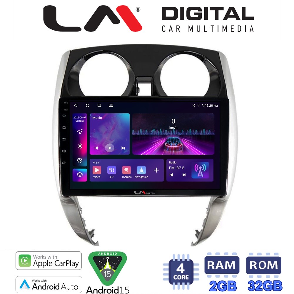 LM Digital - LM ZA4790 GPS Οθόνη OEM Multimedia Αυτοκινήτου για Nissan Note 2013 > 2020 (CarPlay/AndroidAuto/BT/GPS/WIFI/GPRS)