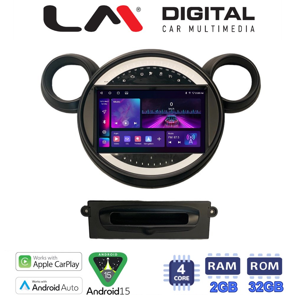 LM Digital - LM ZA4835 GPS Οθόνη OEM Multimedia Αυτοκινήτου για MINI Clubman '07>'14 & Countryman '10>'16 & Paceman '12>'16 & Cooper '07>'14 (CarPlay/AndroidAuto/BT/GPS/WIFI/GPRS)
