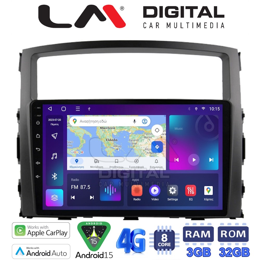 LM Digital - LM ZE8038 GPS Οθόνη OEM Multimedia Αυτοκινήτου για MITSUBISHI PAJERO 2006>2014 (CarPlay/AndroidAuto/BT/GPS/WIFI/GPRS)