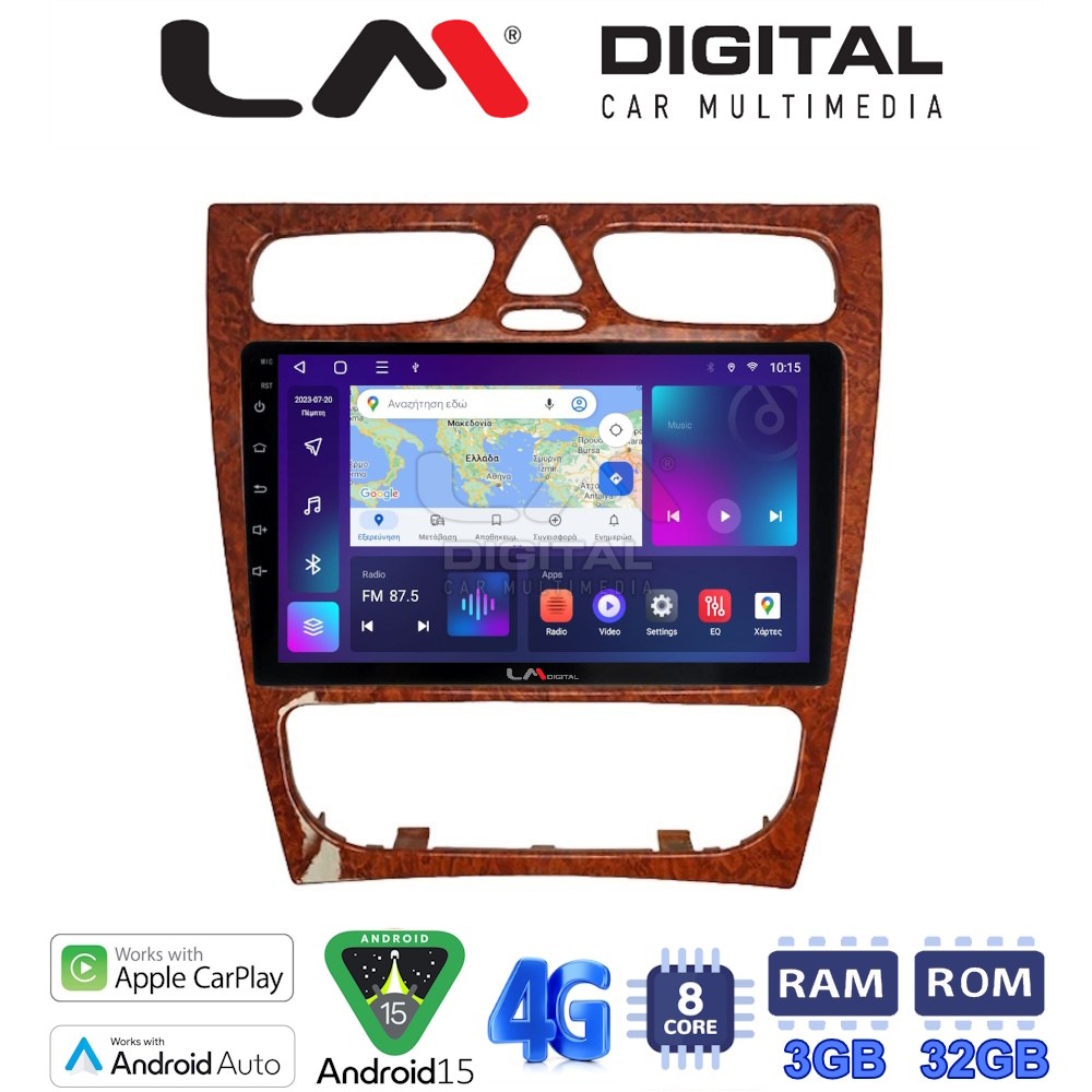 LM Digital - LM ZE8171W GPS Οθόνη OEM Multimedia Αυτοκινήτου για Mercedes C Class 1999 > 2004 (Προ Facelift) (CarPlay/AndroidAuto/BT/GPS/WIFI/GPRS)