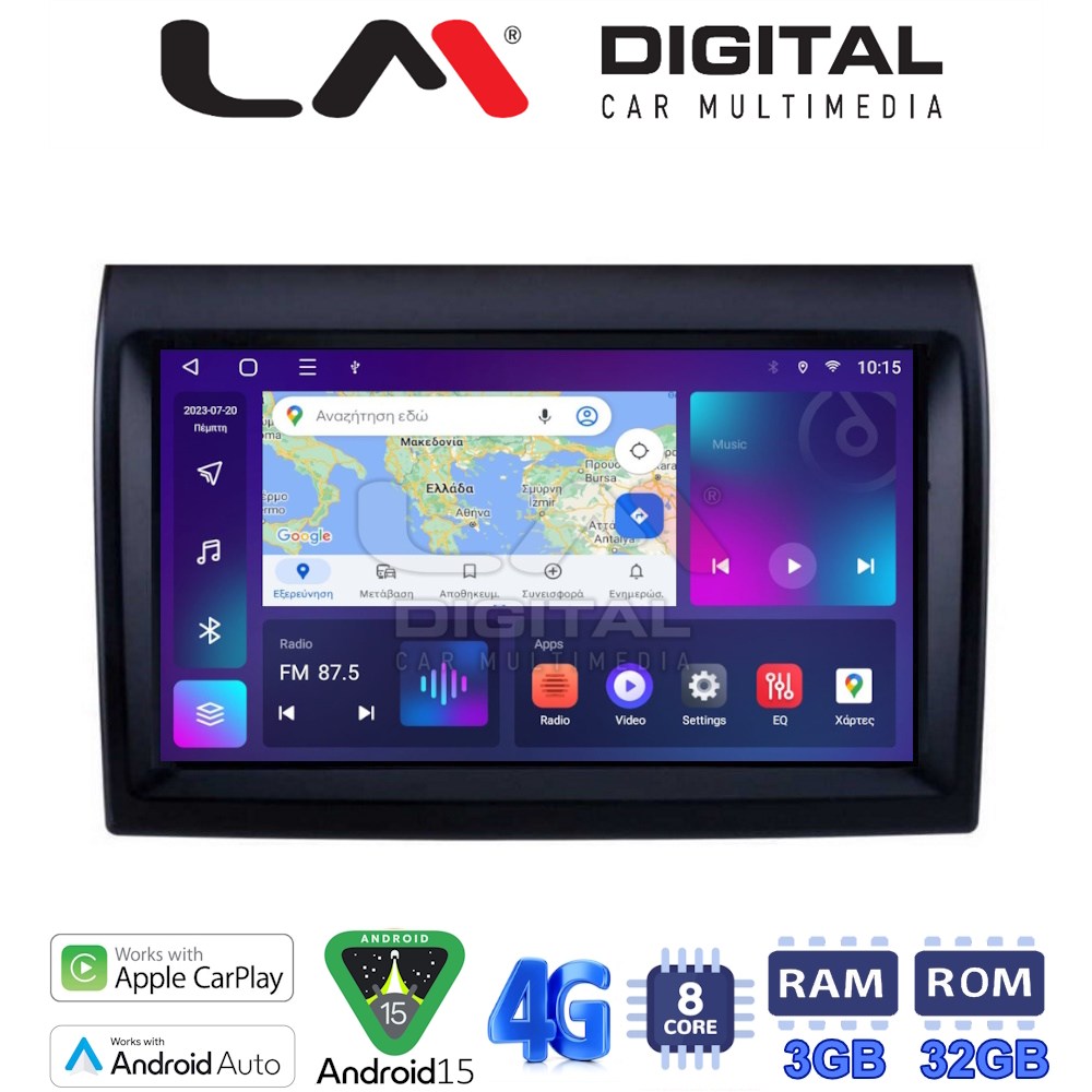 LM Digital - LM ZE8193 GPS Οθόνη OEM Multimedia Αυτοκινήτου για DUCATO, BOXER, JUMBER  (CarPlay/AndroidAuto/BT/GPS/WIFI/GPRS)