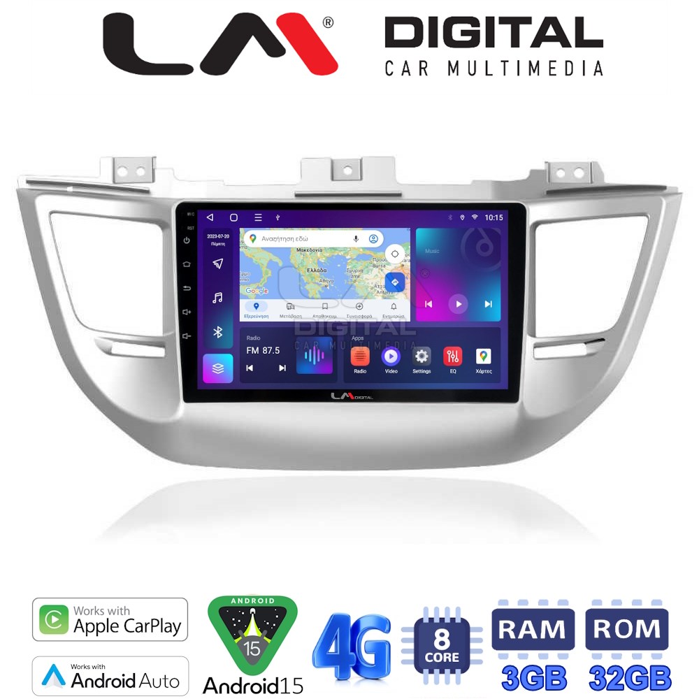 LM Digital - LM ZE8361 GPS Οθόνη OEM Multimedia Αυτοκινήτου για Hyundai Tucson 2015 < 2019 (CarPlay/AndroidAuto/BT/GPS/WIFI/GPRS)