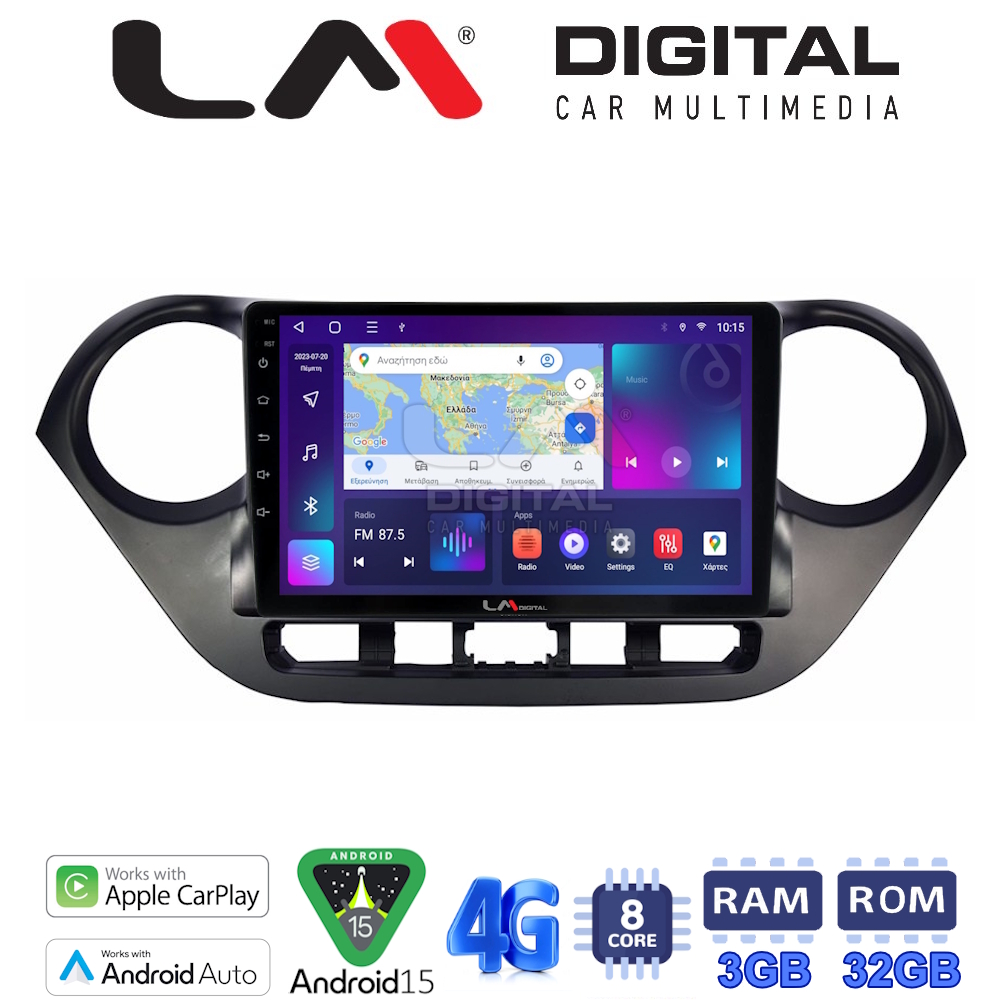 LM Digital - LM ZE8406 GPS Οθόνη OEM Multimedia Αυτοκινήτου για Hyundai i10 2014> (CarPlay/AndroidAuto/BT/GPS/WIFI/GPRS)