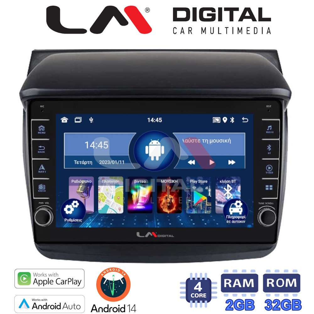LM Digital - LM ZG4094 GPS Οθόνη OEM Multimedia Αυτοκινήτου για MITSUBISHI L200 2006 > 2014 (CarPlay/AndroidAuto/BT/GPS/WIFI/GPRS)