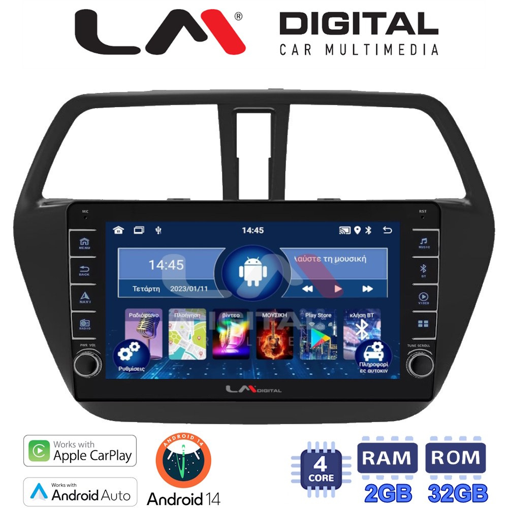 LM Digital - LM ZG4337 GPS Οθόνη OEM Multimedia Αυτοκινήτου για SUZUKI SX4 SCROSS 2014> (CarPlay/AndroidAuto/BT/GPS/WIFI/GPRS)