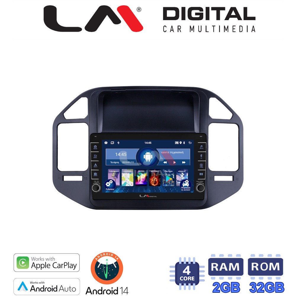 LM Digital - LM ZG4990 GPS Οθόνη OEM Multimedia Αυτοκινήτου για Mitsubishi Pajero 1999 > 2006 (CarPlay/AndroidAuto/BT/GPS/WIFI/GPRS)