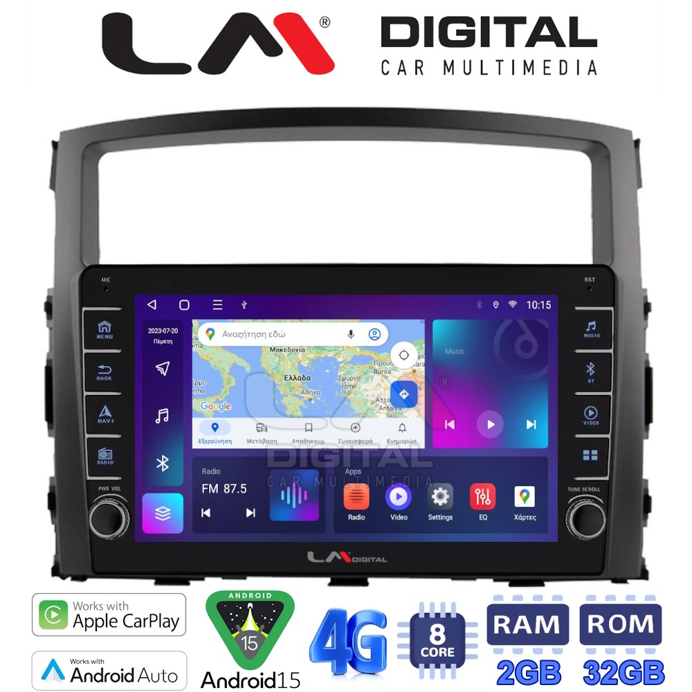 LM Digital - LM ZG8038 GPS Οθόνη OEM Multimedia Αυτοκινήτου για MITSUBISHI PAJERO 2006>2014 (CarPlay/AndroidAuto/BT/GPS/WIFI/GPRS)