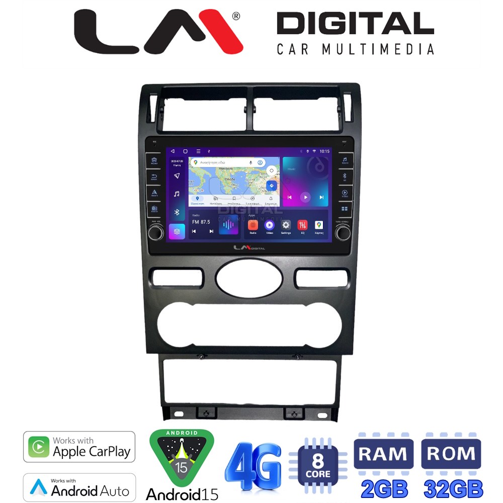 LM Digital - LM ZG8104 GPS Οθόνη OEM Multimedia Αυτοκινήτου για Ford Mondeo 2003 > 2006 (CarPlay/AndroidAuto/BT/GPS/WIFI/GPRS)