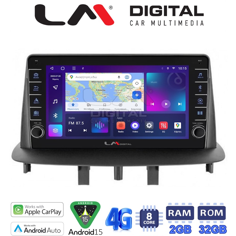 LM Digital - LM ZG8145 GPS Οθόνη OEM Multimedia Αυτοκινήτου για RENAULT MEGANE3 (CarPlay/AndroidAuto/BT/GPS/WIFI/GPRS)
