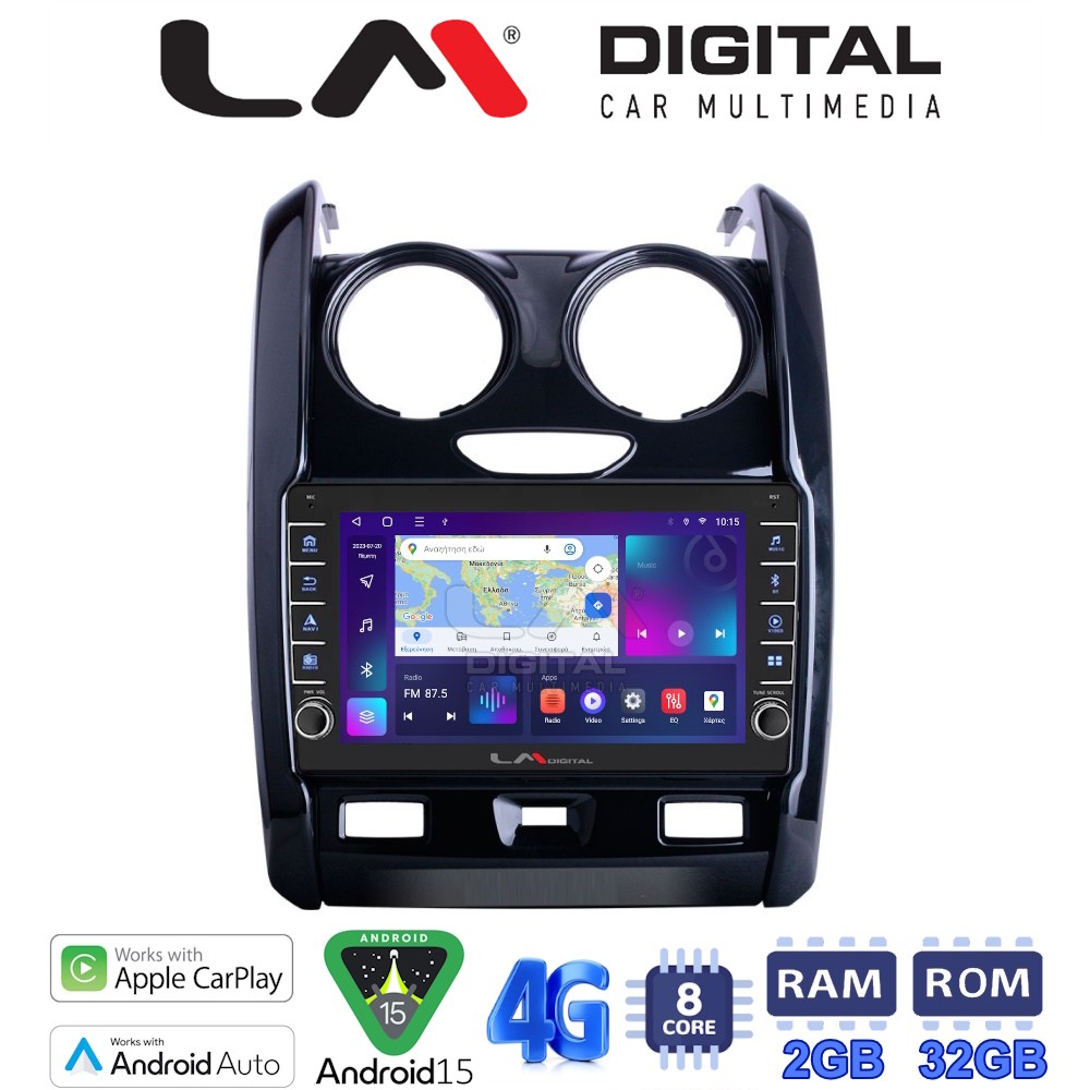 LM Digital - LM ZG8158 GPS Οθόνη OEM Multimedia Αυτοκινήτου για DACIA DUSTER 2013>2019 (CarPlay/AndroidAuto/BT/GPS/WIFI/GPRS)