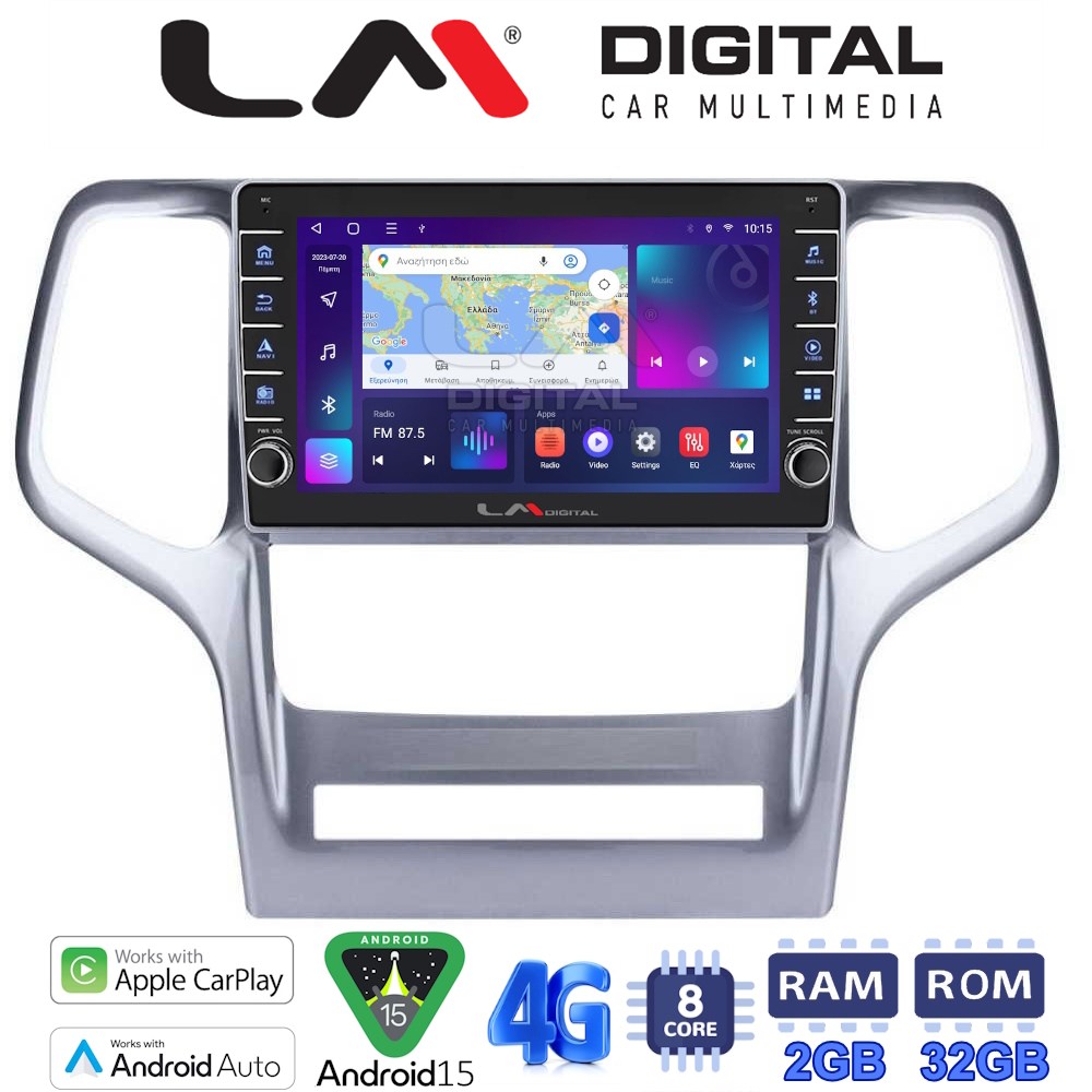 LM Digital - LM ZG8234 GPS Οθόνη OEM Multimedia Αυτοκινήτου για Jeep Gran Cherokee 2011 > 2013 (CarPlay/AndroidAuto/BT/GPS/WIFI/GPRS)