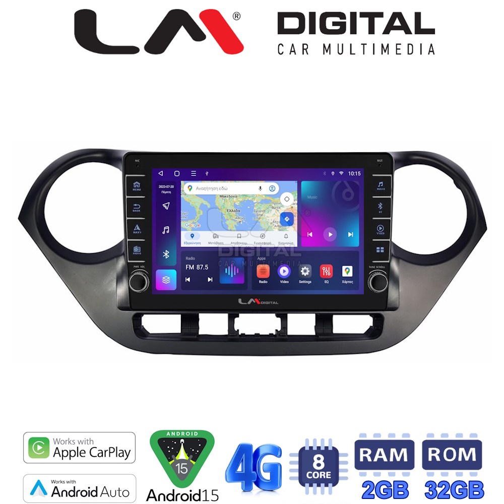 LM Digital - LM ZG8406 GPS Οθόνη OEM Multimedia Αυτοκινήτου για Hyundai i10 2014> (CarPlay/AndroidAuto/BT/GPS/WIFI/GPRS)