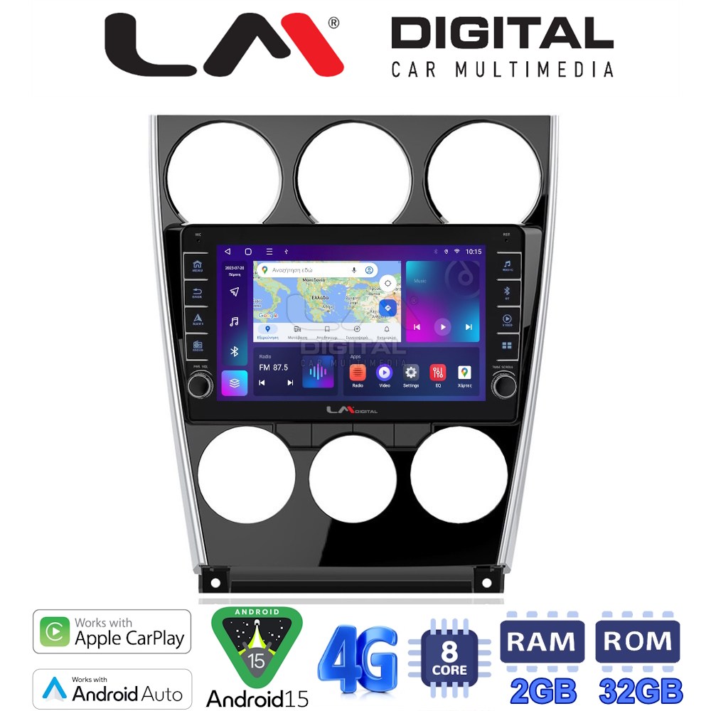 LM Digital - LM ZG8436 GPS Οθόνη OEM Multimedia Αυτοκινήτου για MAZDA 6 facelift 2005>2008  (CarPlay/AndroidAuto/BT/GPS/WIFI/GPRS)