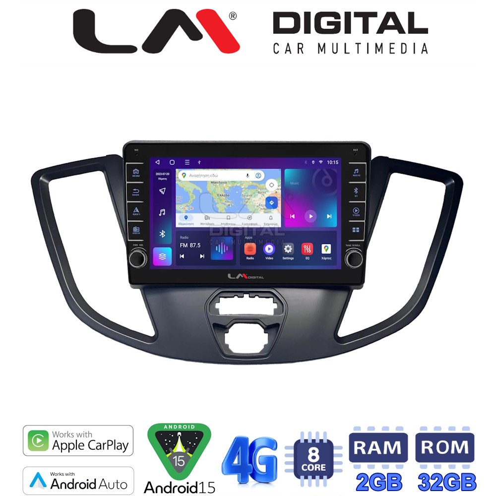 LM Digital - LM ZG8758 GPS Οθόνη OEM Multimedia Αυτοκινήτου για Ford Transit 2013 > 2018 (CarPlay/AndroidAuto/BT/GPS/WIFI/GPRS)