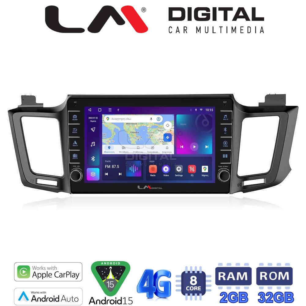 LM Digital - LM ZG8947 GPS Οθόνη OEM Multimedia Αυτοκινήτου για TOYOTA RAV 4  2013 > 2020 (CarPlay/AndroidAuto/BT/GPS/WIFI/GPRS)