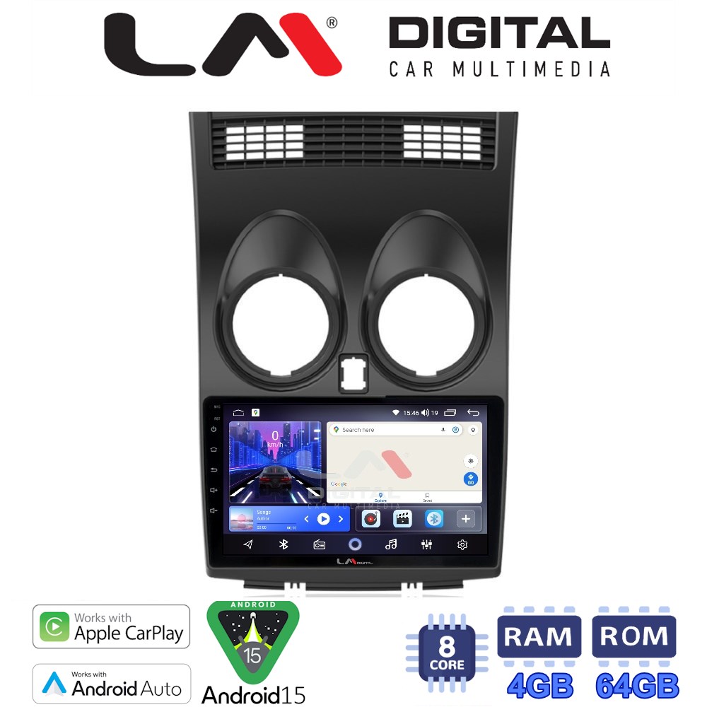 LM Digital - LM ZK8001 GPS Οθόνη OEM Multimedia Αυτοκινήτου για NISSAN QASHQAI 2007 > 2013 (CarPlay/AndroidAuto/BT/GPS/WIFI)