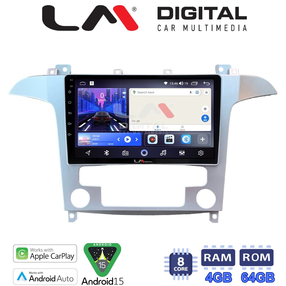 LM Digital - LM ZK8003 GPS Οθόνη OEM Multimedia Αυτοκινήτου για Ford S-Max 2006 > 2014 (CarPlay/AndroidAuto/BT/GPS/WIFI)
