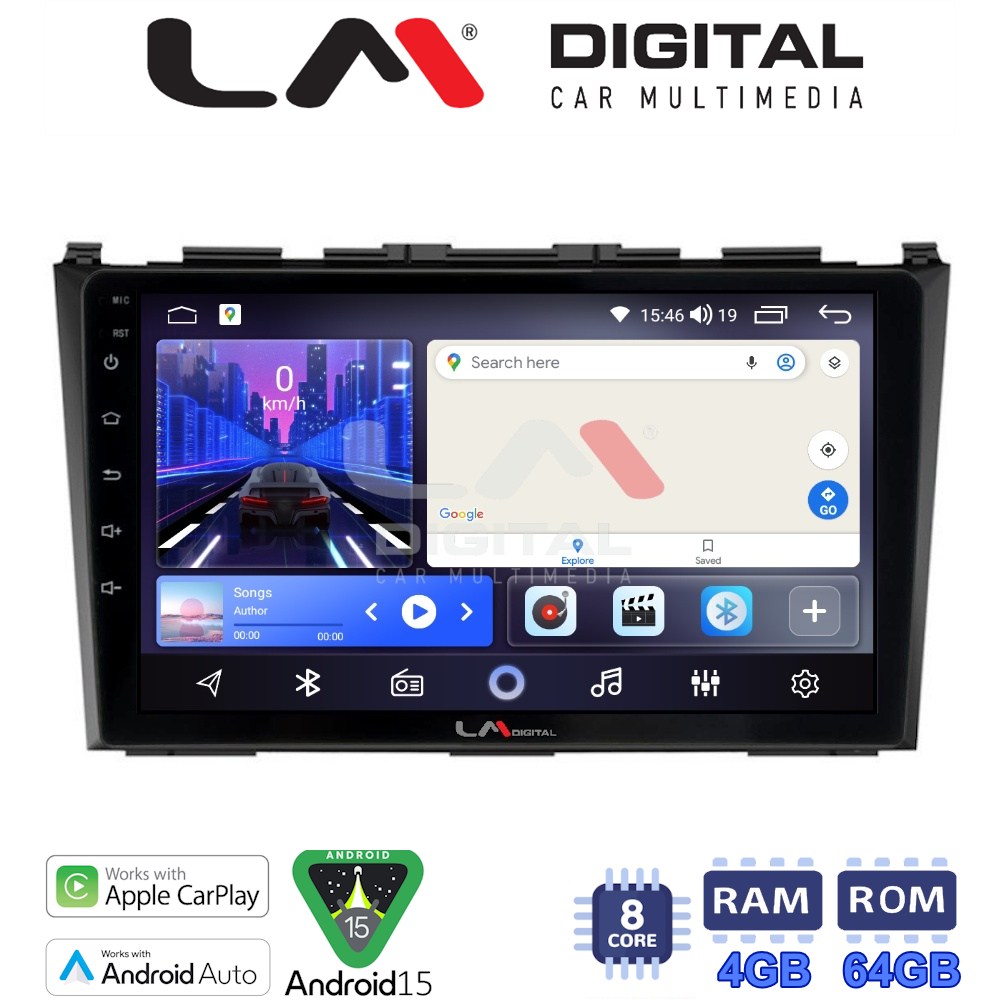LM Digital - LM ZK8009 GPS Οθόνη OEM Multimedia Αυτοκινήτου για HONDA CRV 2005>2012 (CarPlay/AndroidAuto/BT/GPS/WIFI)