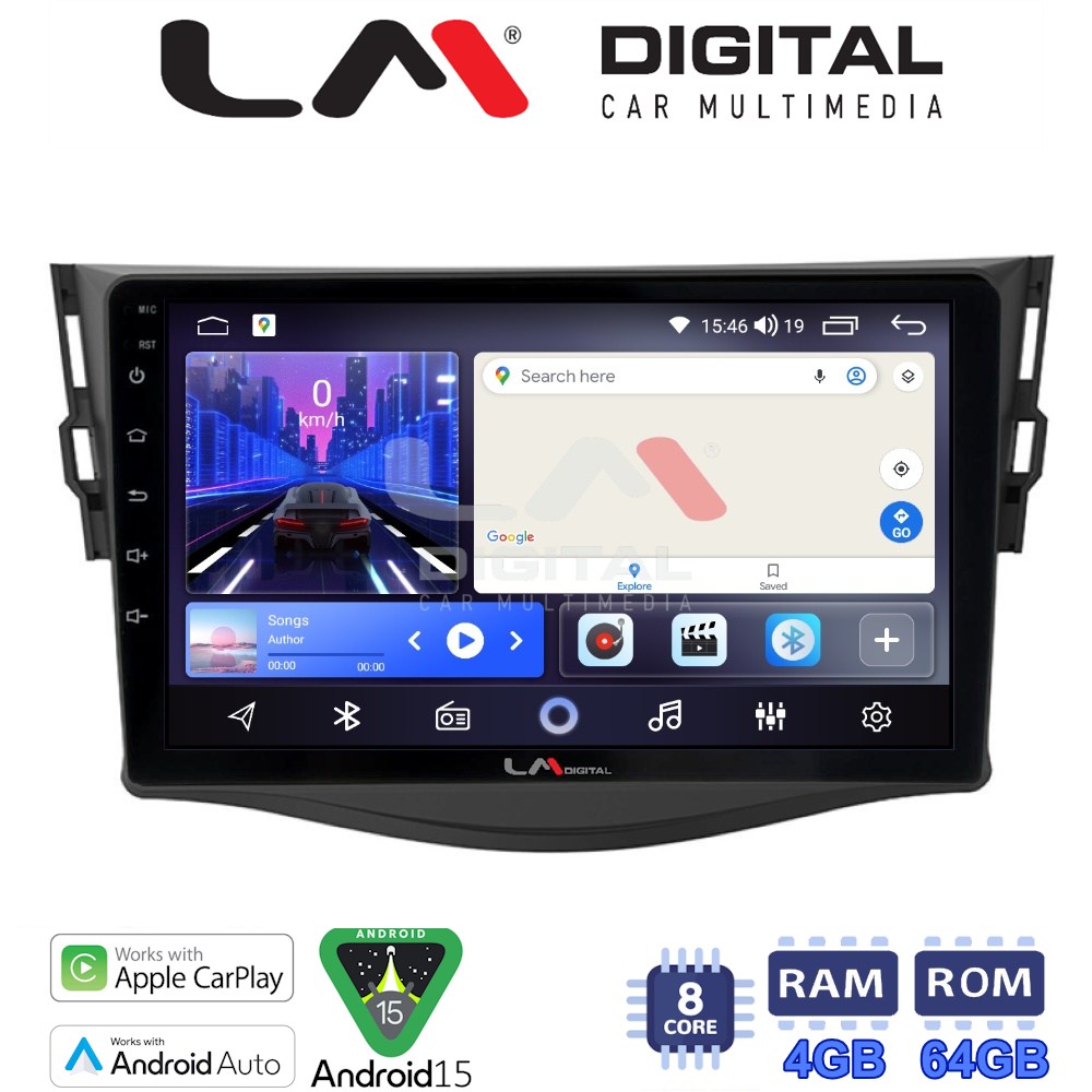 LM Digital - LM ZK8018 GPS Οθόνη OEM Multimedia Αυτοκινήτου για TOYOTA RAV4 2006 > 2012 (CarPlay/AndroidAuto/BT/GPS/WIFI)